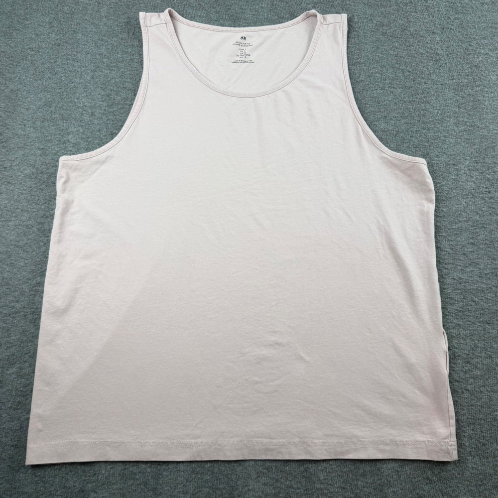 H&M Tank Top Women's Large Mauve Pink‎ Regular Fit Cotton Blend Sleeveless Crew
